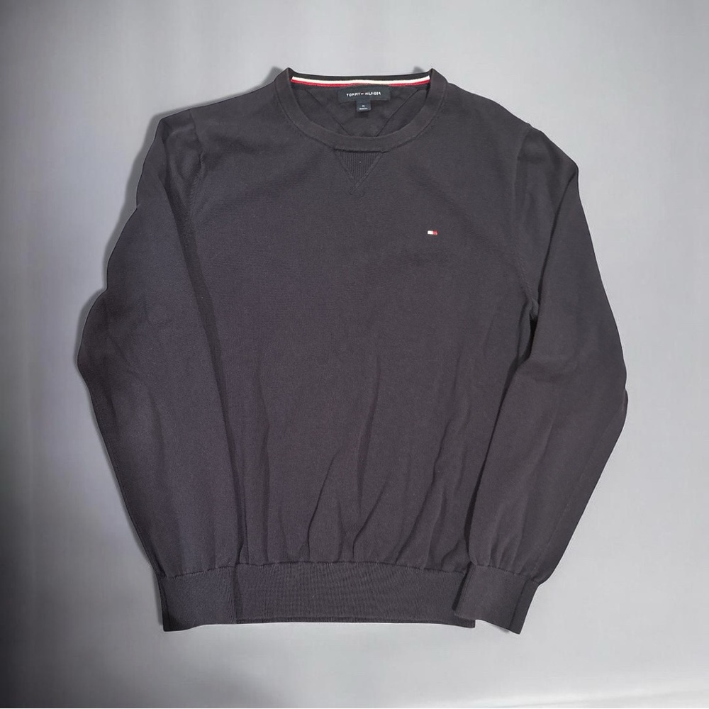 Tommy Hilfiger Men's Crewneck Sweater - Navy Blue - Size Medium - 100% Cotton